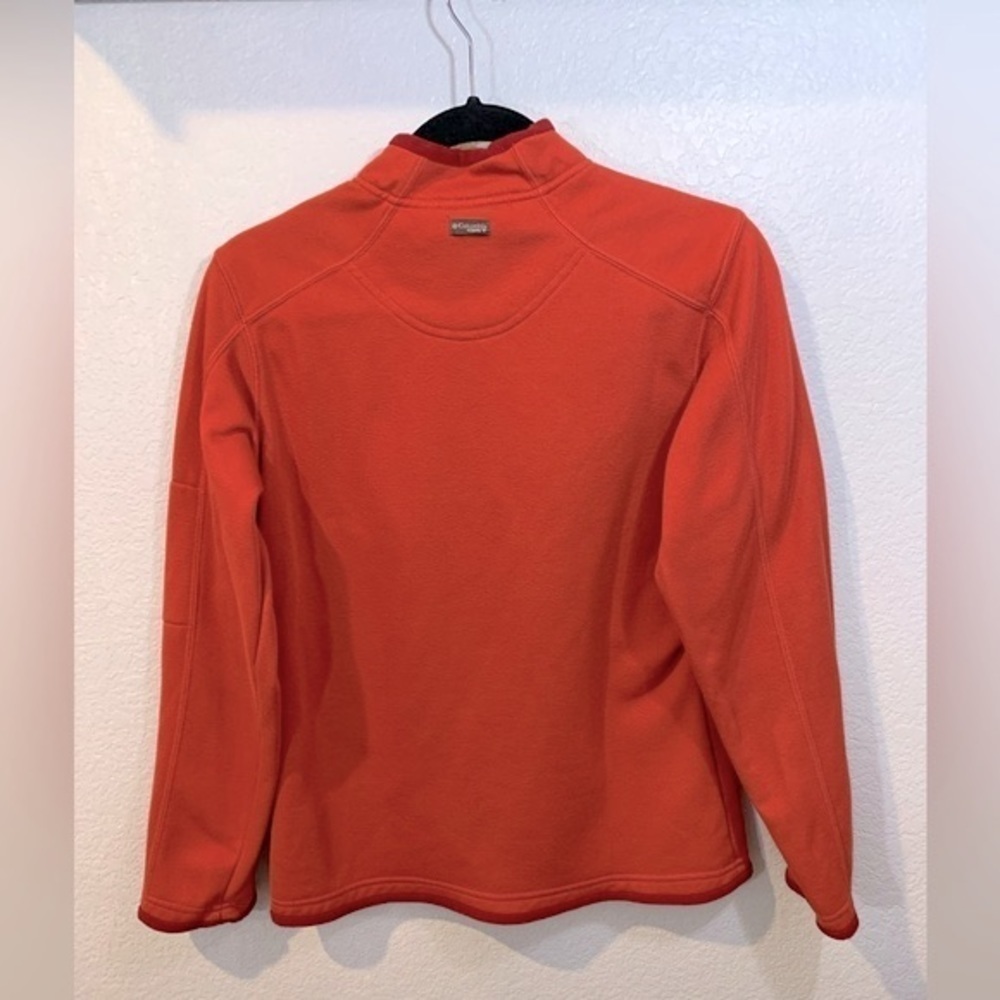 328. Columbia 1/4 Zip Pullover Orange w/maroon red trim. - Picture 8 of 11